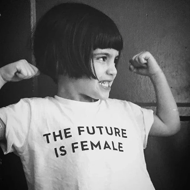 Dekleta Bela Majica Prihodnost Je Ženski Tisk Otroci Dekle Kratek Rokav Modni T-shirt Smešno Črke Malčka Priložnostne Oblačila Tees