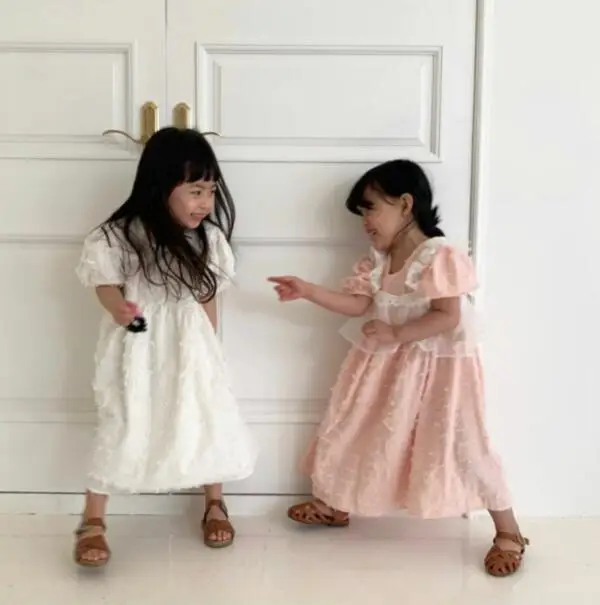 Dekleta Obleke 2020 Koreja Poletje Novo Dekle Bombaž In Lan Kratek Rokav Kul Prosti čas Srednje Dolžine Obleko