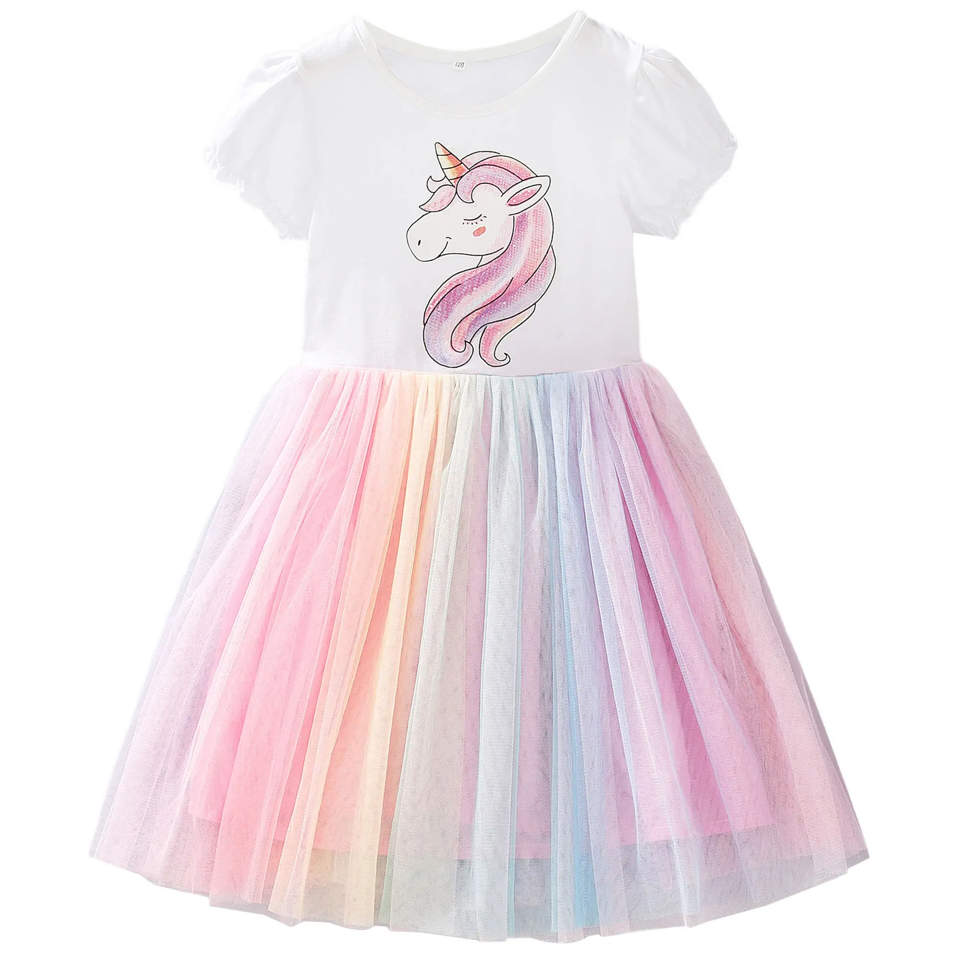 Dekleta Obleko Za Otroke Princesa Obleke Otrok Samorog Vestidos 2020 Baby Girl Obleke Poletje Novo Til Mavrica Obleko