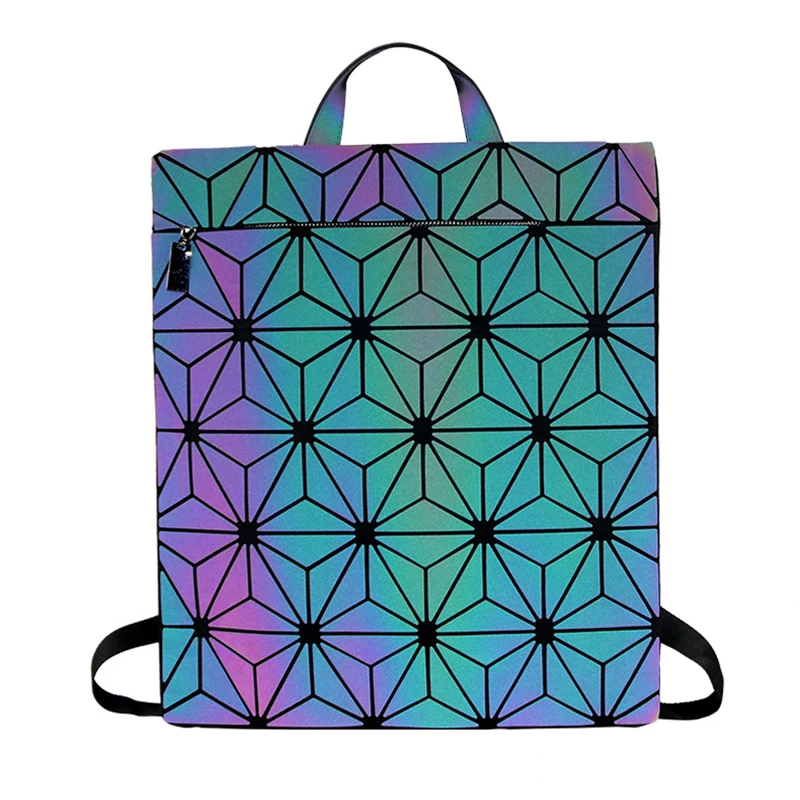 Dekleta rhombus trend sijoča barva spreminja, laser vrečko moda geometrijske nahrbtnik nahrbtnik