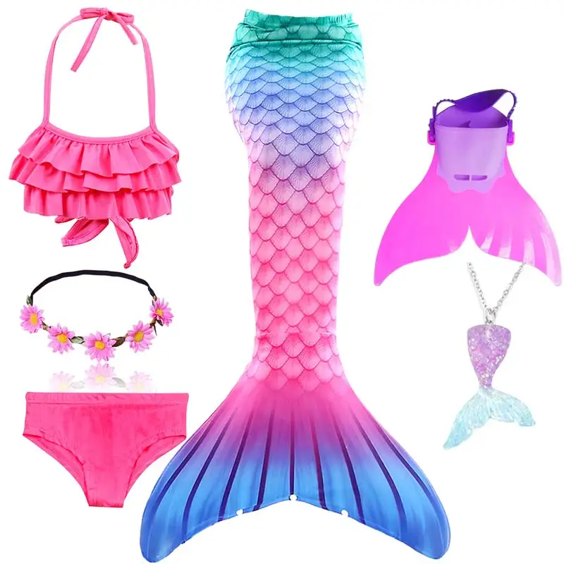 Dekleta Rojstni Dan Plavanje Morska Deklica Rep Obleko Kopalke Bikini Poletnih Oblačil Otroci Malo Princesa Kostume, Cosplay