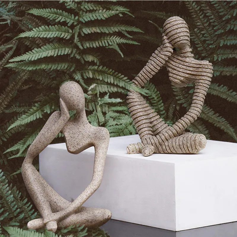 Dekoracija Dodatna Oprema Forgetive Smolo Kipi Ustvarjalne Povzetek Mislec Ljudi Skulpture Miniaturne Figurice Obrti Office Home