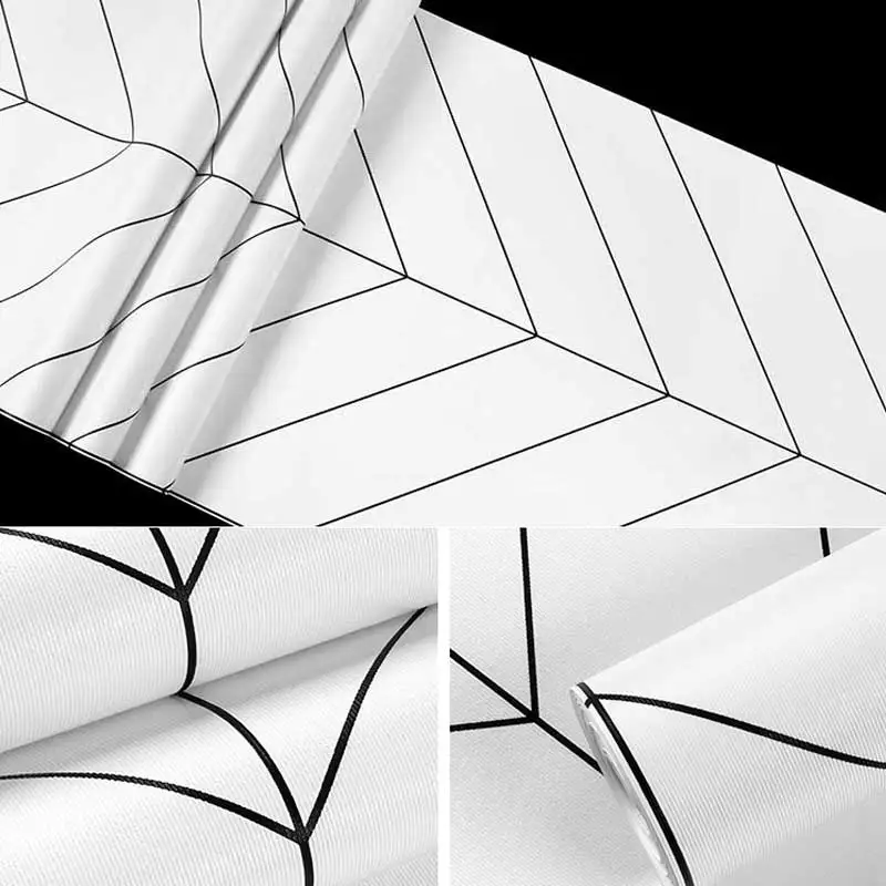 Dekoracijo Maison Nordijska Črno Bele Proge Steno Papirjev Doma Dekor Minimalističen Ins Geometrijske Ozadje za Dnevna Soba Spalnica