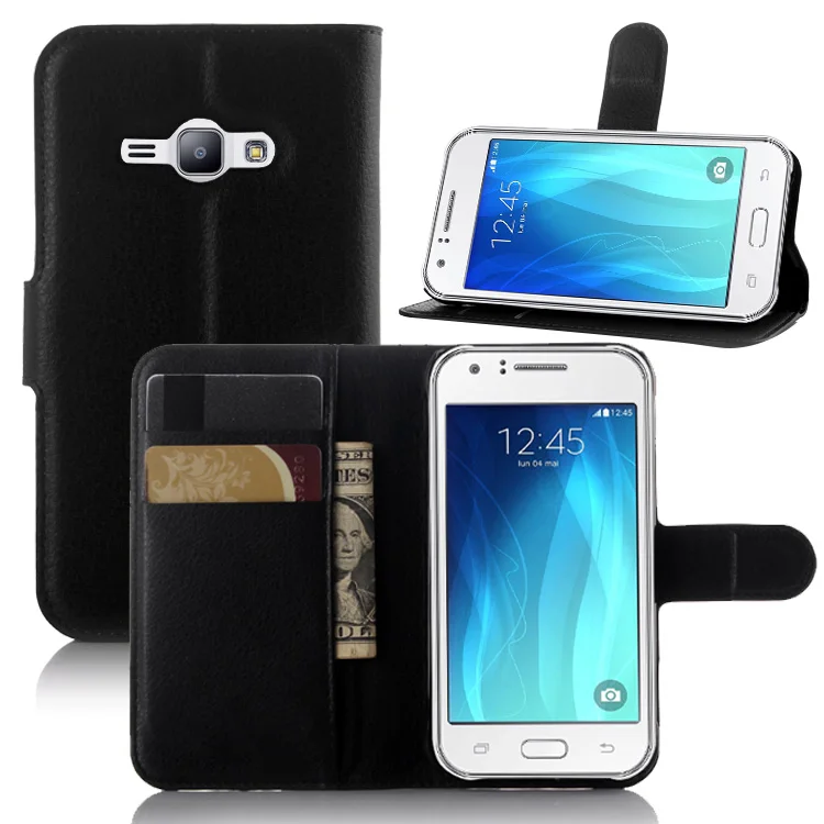 Denarnica Pokrovček za Kartico sim Telefon Primerih za Samsung Galaxy J1 Ace J110F J110G J110M Pu Usnje Primeru Zaščitni Lupini
