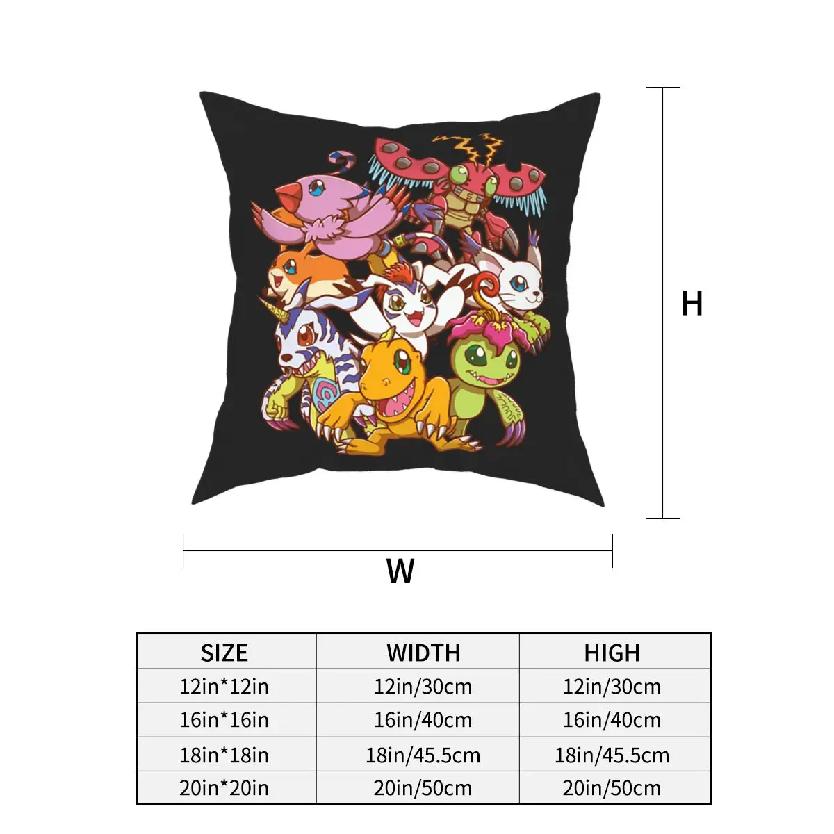 Digimon Avanturo Pillowcover Doma Dekor Blazine Vrgel Blazino za Dom Poliester Double-sided (obojestransko Tiskanje Priložnostne