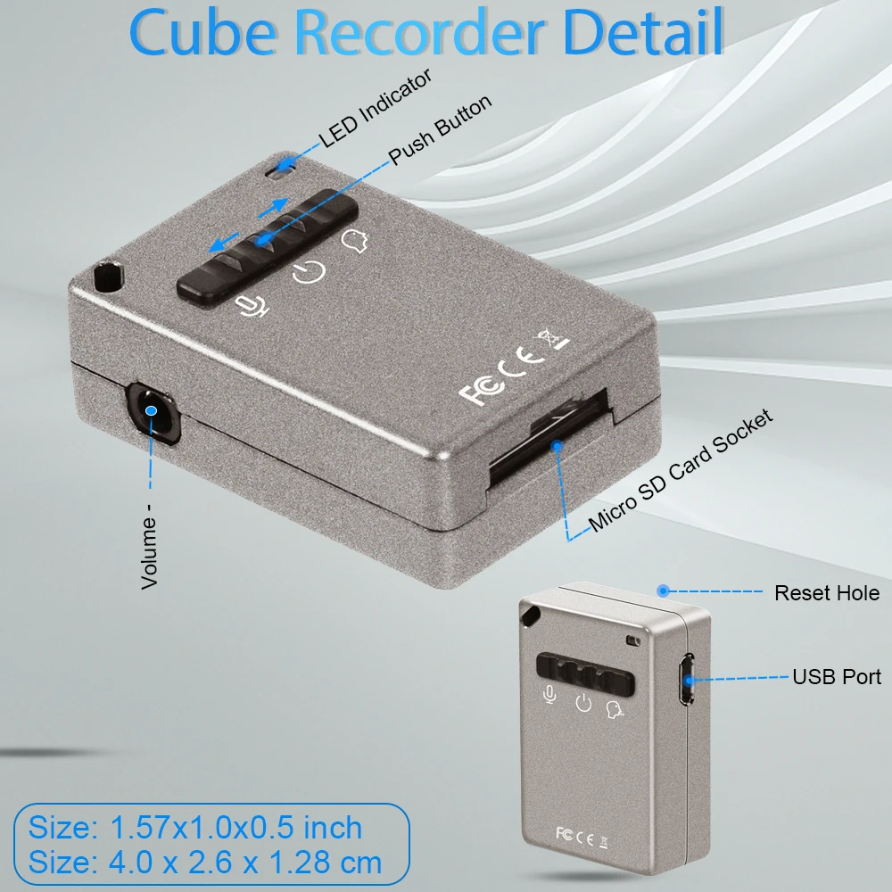 Digitalni Diktafon, Aktivira Zvočni Snemalnik Predvajanje za 3,5 mm Vtič za Slušalke - 12 Ur Snemanja 16GB Pomnilnika