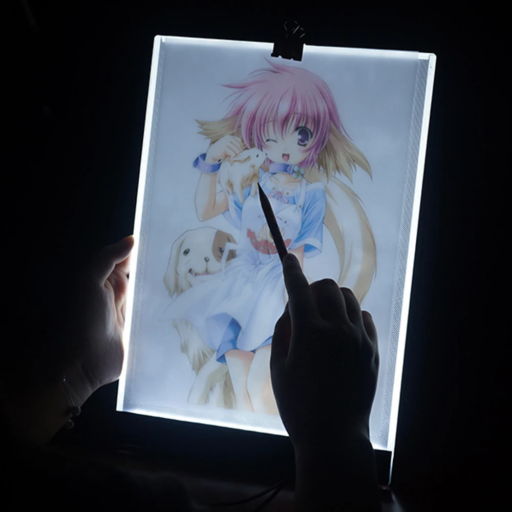 Digitalni Grafični Tablet A4, LED Umetnik Tanke Umetnost Šablona Risalno Desko Svetlobe Polje Iskanje Pisni obliki Prenosne Elektronske Pad Tablet