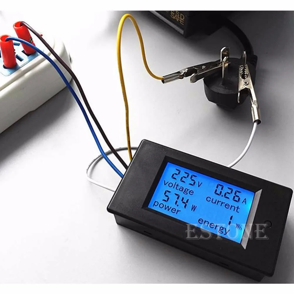 Digitalni LCD Wattmeter Volt Vatna Moč Voltmeter Ampermeter AC 80-260V 20A Poti Tester Orodja