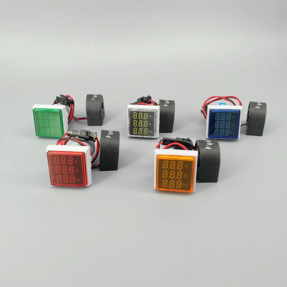 Digitalni LED 3in1 AC Voltmeter Ampermeter Hz Trenutno Frekvenco kot Meter Kvadratni Indikator Meter AC 60-500V 100A 20-75Hz