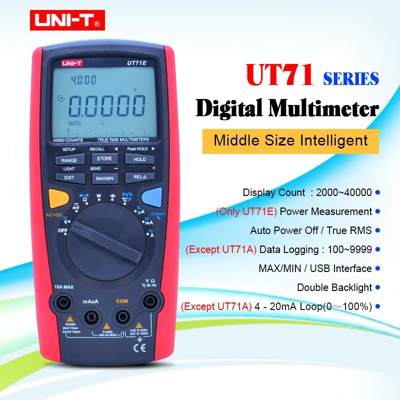 Digitalni Multimeter ENOTA UT71 A UT71B UT71C UT71E Stavko Rms Multimeter Auto obseg 39999 AC/DC napetosti z LCD osvetlitev zaslona