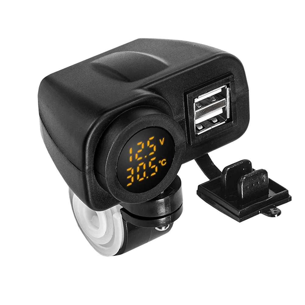 Digitalni Prikaz motorno kolo Dvojno Polnilnik USB Voltmeter Termometer za Mobilni Telefon