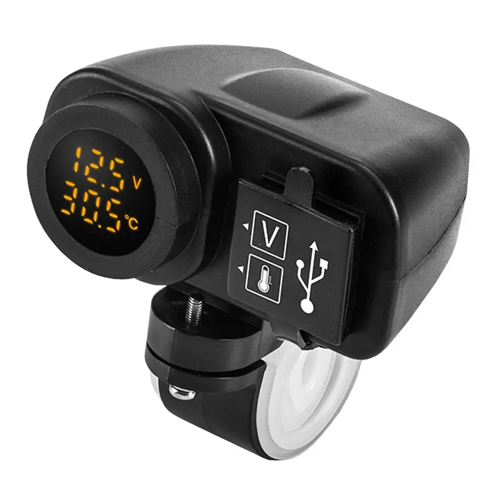 Digitalni Prikaz motorno kolo Dvojno Polnilnik USB Voltmeter Termometer za Mobilni Telefon