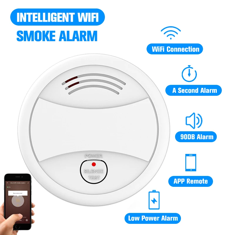 Dima Detektor Senzorja Za Požarni Alarm Home Security System Gasilce Tuya WiFi Dima Alarm IndependentFire Varstvo