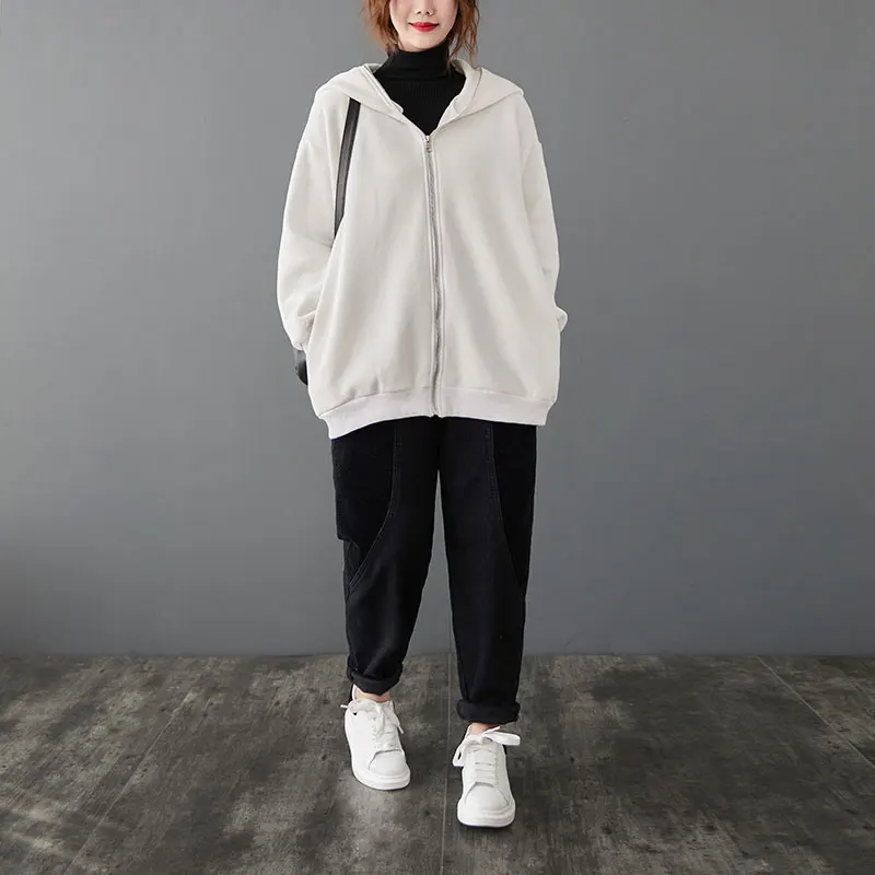 DIMANAF Plus Velikost Ženske Hoodies Majica Srčkan Zajec Suknjič Moda Priložnostne Domov Nositi Plašč Jeseni Debel Japonski 2020 Puloverju