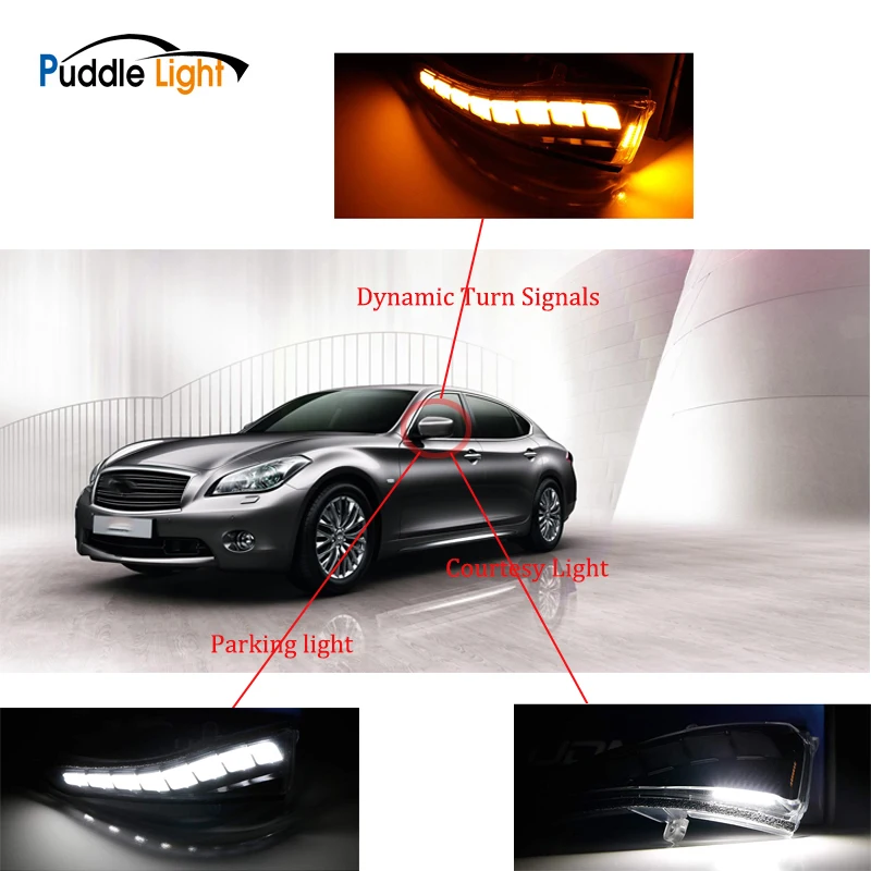 Dinamični Vključite Opozorilne Luči Parkirni prostor z Dovoljenjem Lučka Strani Ogledalo Indikator Za Nissan Skyline Infiniti Q50 Q60 Q30 Q70 QX50 QX60 QX70