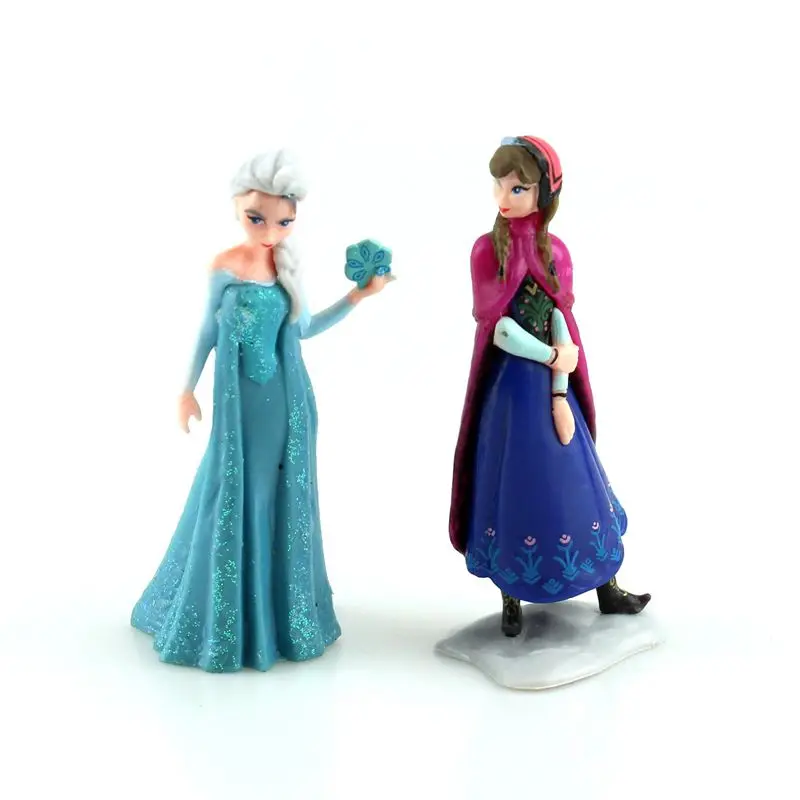 Disney 6pcs/Veliko Zamrznjene Princesa Anna Elsa figuric Kristoff Sven Olaf PVC Model Lutke Zbirka Darilo za Rojstni dan Otroci Igrače