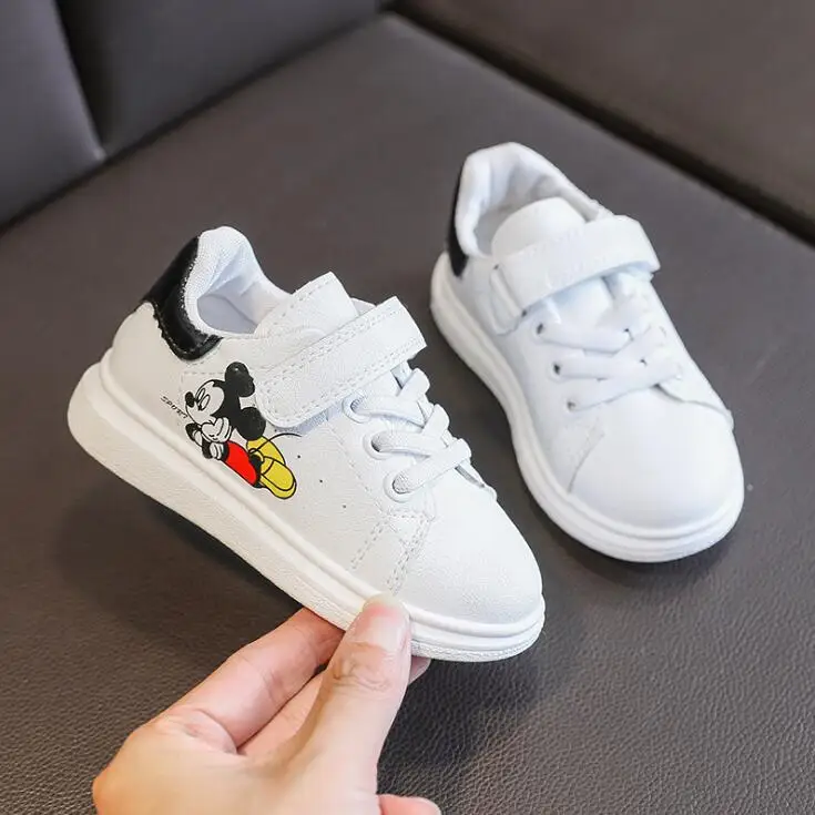 Disney Mickey Mouse Otroci risanka Superge Fantje Dekleta Beli športni copati Otroci Priložnostne Šolo čevlji