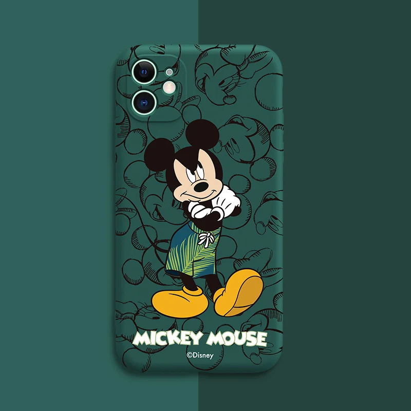 DISNEY Minnie Mickey Silikonsko Ohišje za IPhone 12 12Pro iPhone12Pro Max iPhone 12 Mini Uradni Tekoče Silicij 360 Polno Kritje