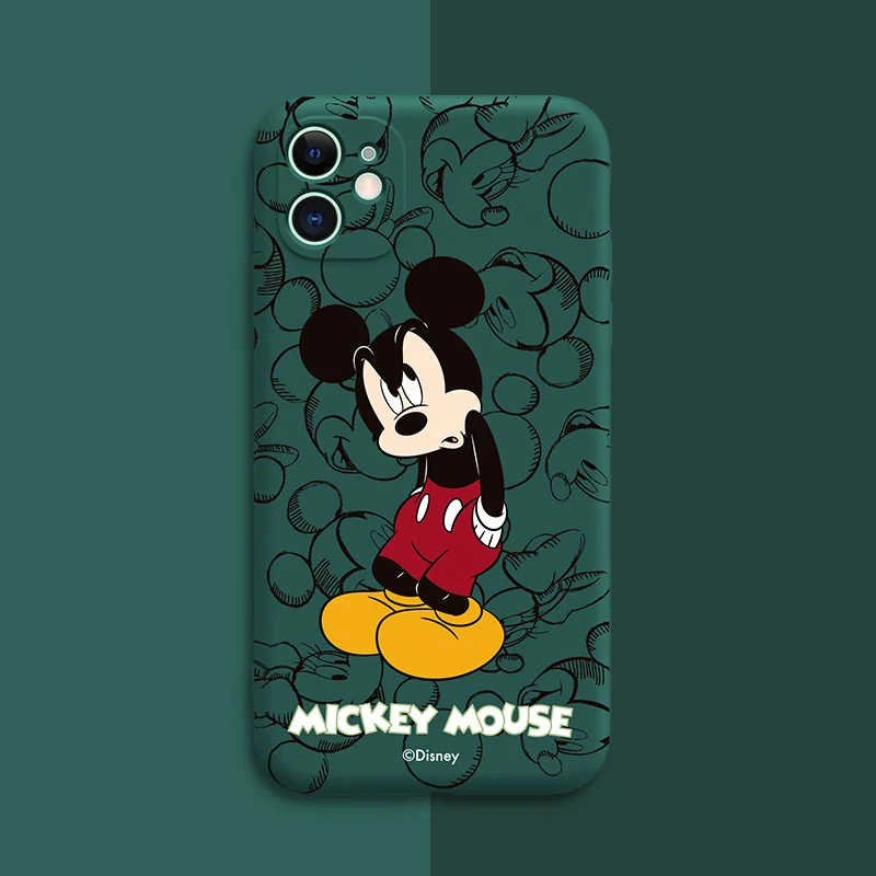DISNEY Minnie Mickey Silikonsko Ohišje za IPhone 12 12Pro iPhone12Pro Max iPhone 12 Mini Uradni Tekoče Silicij 360 Polno Kritje