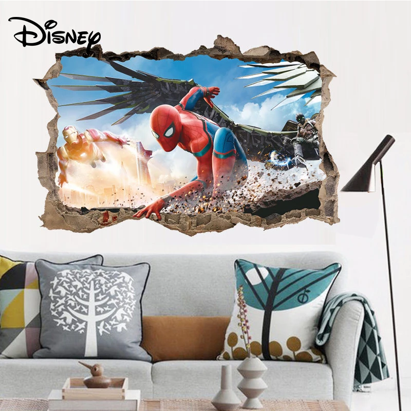 Disney novo 3d Spider-man stenske nalepke otroška soba, spalnica dekoracijo sten nalepke