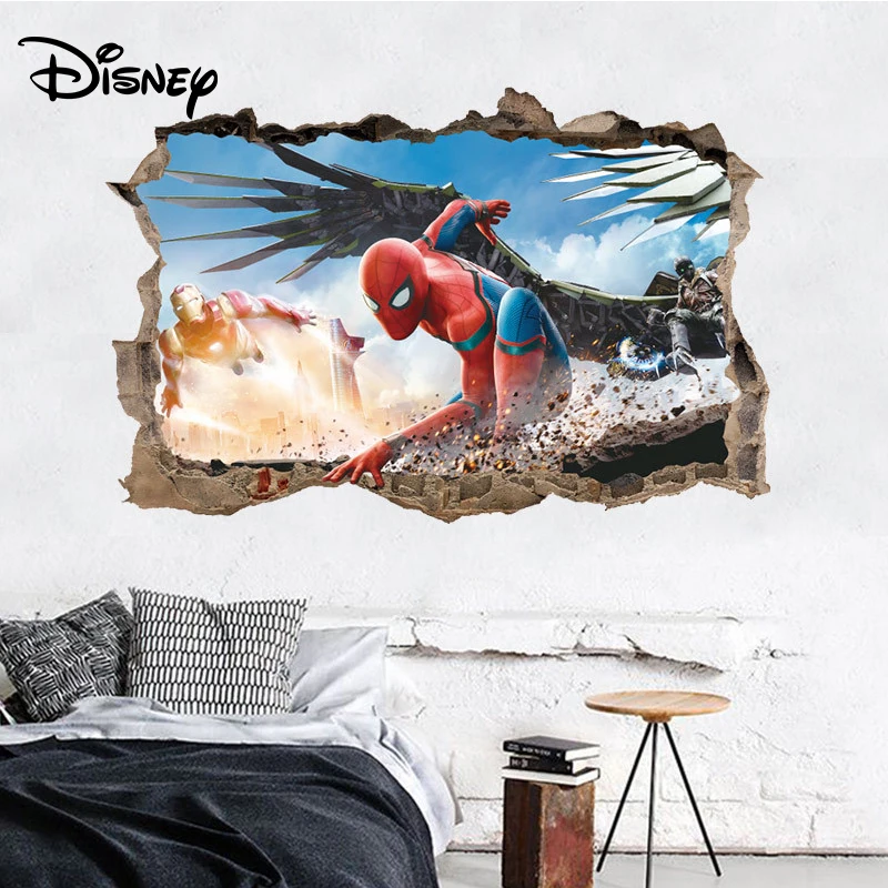 Disney novo 3d Spider-man stenske nalepke otroška soba, spalnica dekoracijo sten nalepke