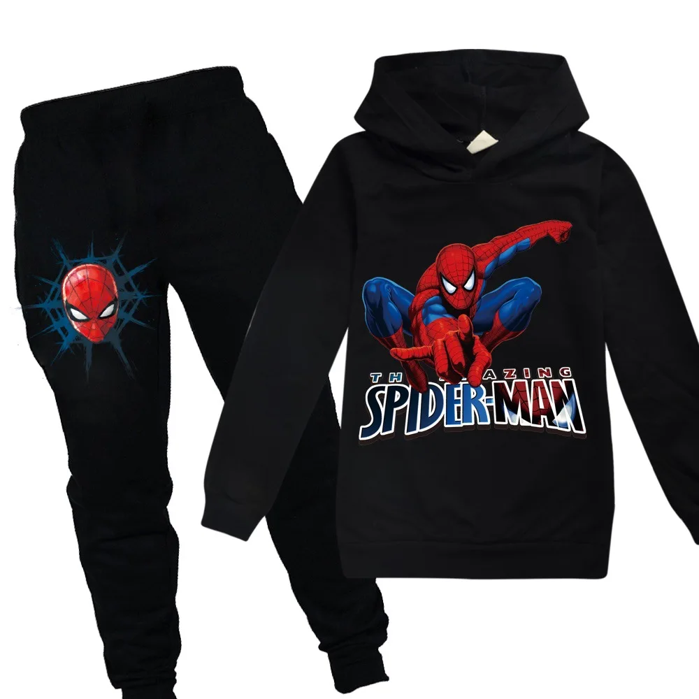 Disney Otroci Fantje Dekleta Hoodies Hlače Obleko Risanka Spiderman otroška Oblačila Sweatshirts Priložnostne Modni Pulover Jogging Hlače