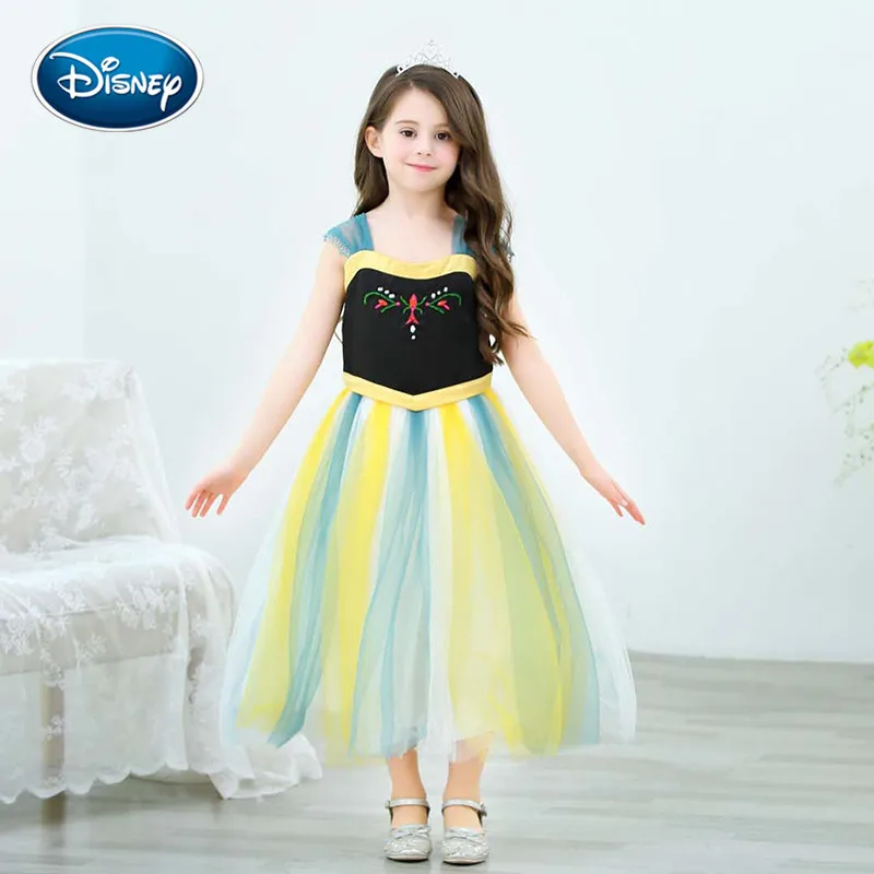 Disney Otroci Obleko Oblačila Za Zamrznjeno ANA Pricess Otroci 5-Plast Sneg Krilo Dekle Krilo Darilo