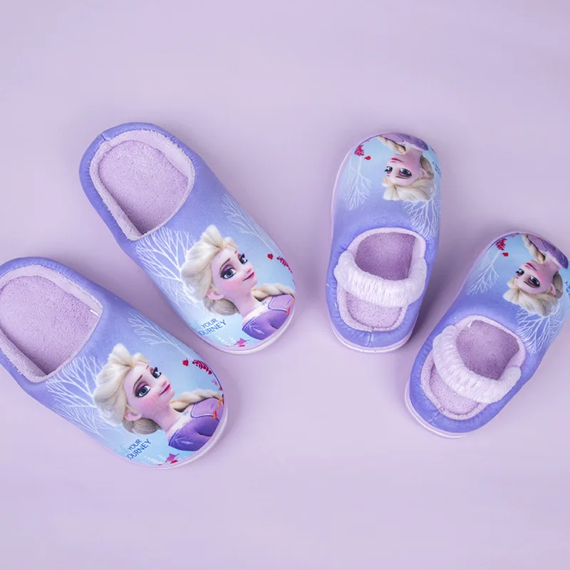 Disney otroška bombaž copate pozimi nov slog Zamrznjene copate baby princesa otrok elsa bombaž čevlji