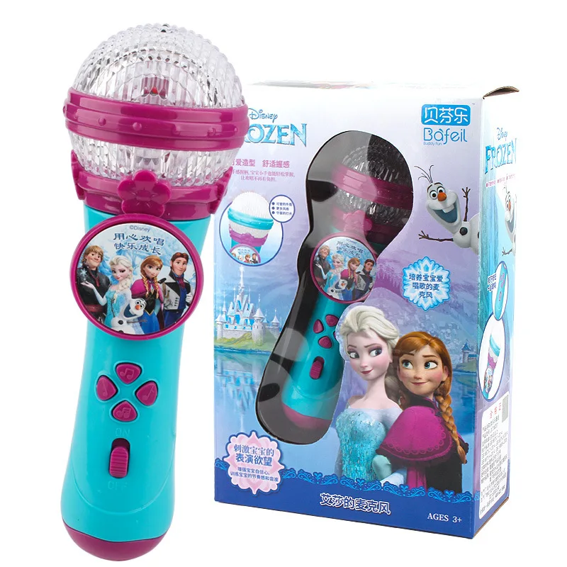 Disney otroški pevski mikrofon Zamrznjene Princesa glasbe Mikrofon Okrepitvijo otroške Karaoke dekle igrače