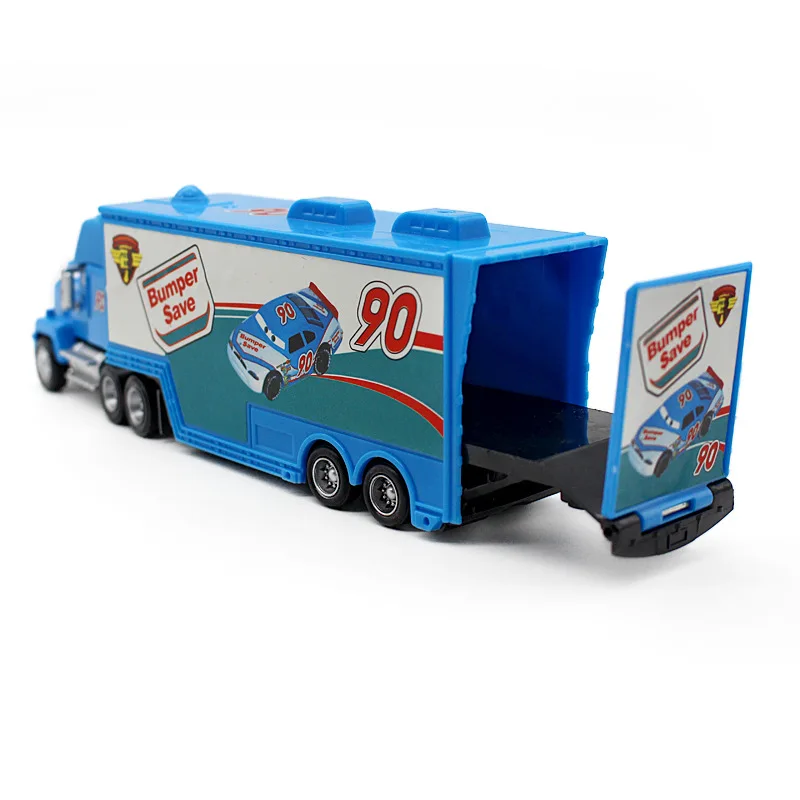 Disney Pixar Cars Strela Mcqueen 2pcs No. 90 Odbijača Shrani Mack Truck & Racer Diecast Kovinske Zlitine Model Igrače Avtomobilov Za Otroke Darila