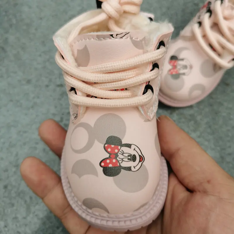 Disney Pozimi Mickey Mouse Otroci Priložnostne Čevlji Za Dekleta Bombaž Otrok Superge Toplo Risanka Fantje Šport Na Prostem Sneg Škornji