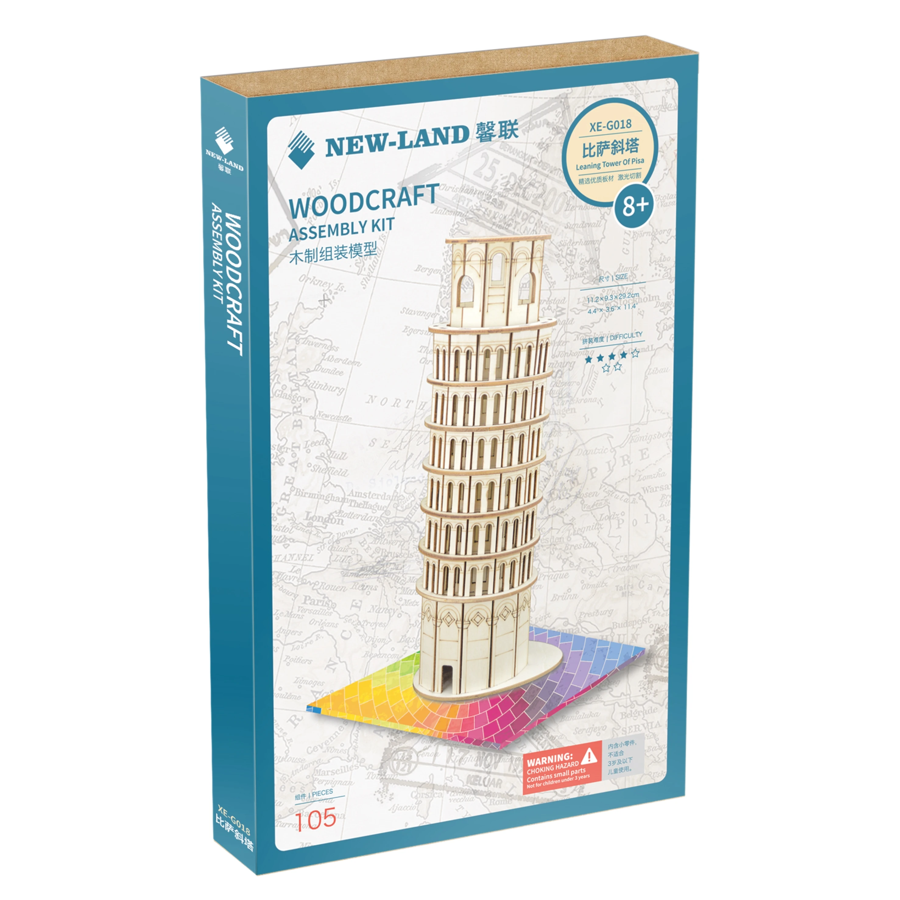 DIY 3D Lesene Poševni Stolp v Pisi Puzzle Igra, Darilo&Okras za Otroke, Otrok, Prijatelj Model Gradnjo Kompleti Priljubljena Igrača