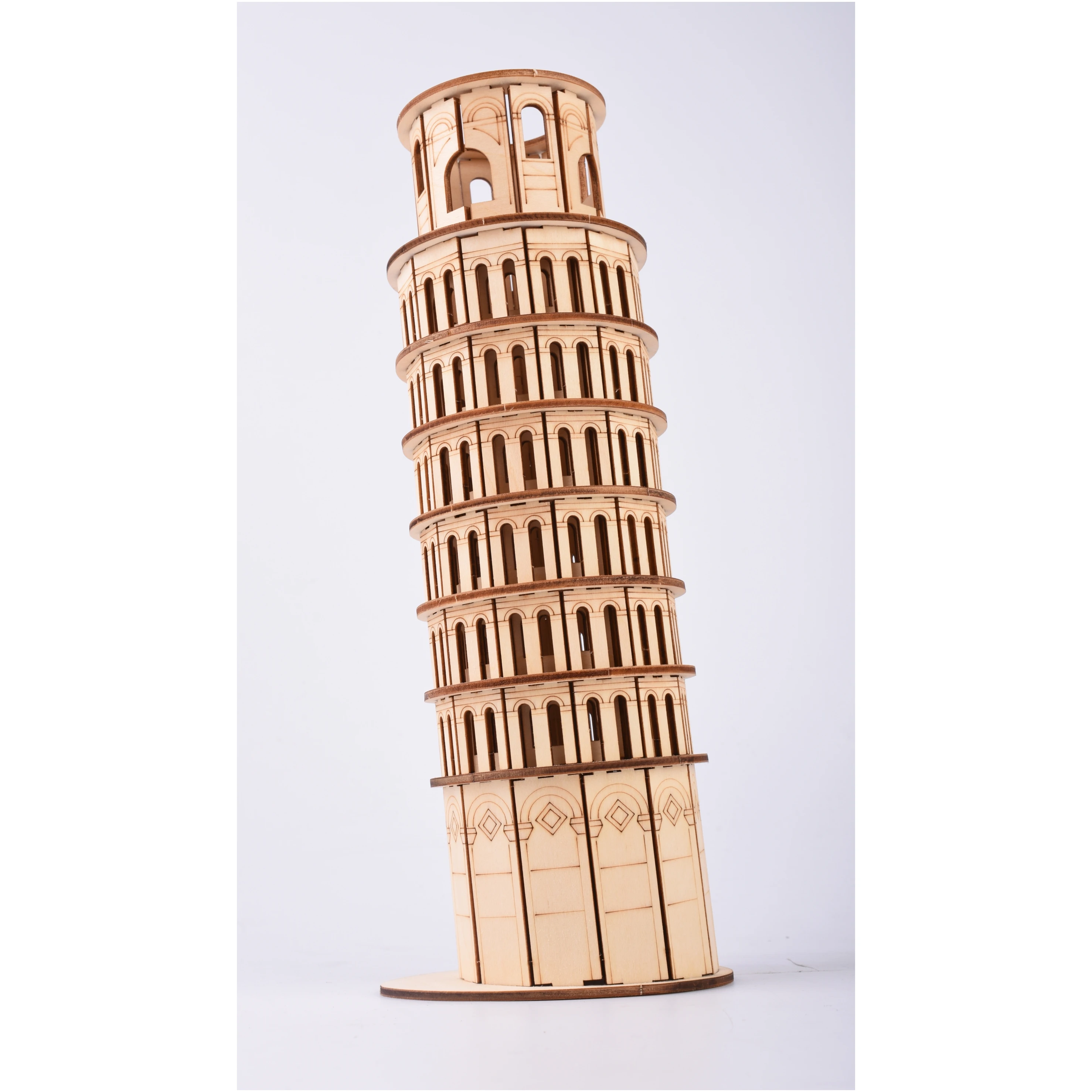 DIY 3D Lesene Poševni Stolp v Pisi Puzzle Igra, Darilo&Okras za Otroke, Otrok, Prijatelj Model Gradnjo Kompleti Priljubljena Igrača