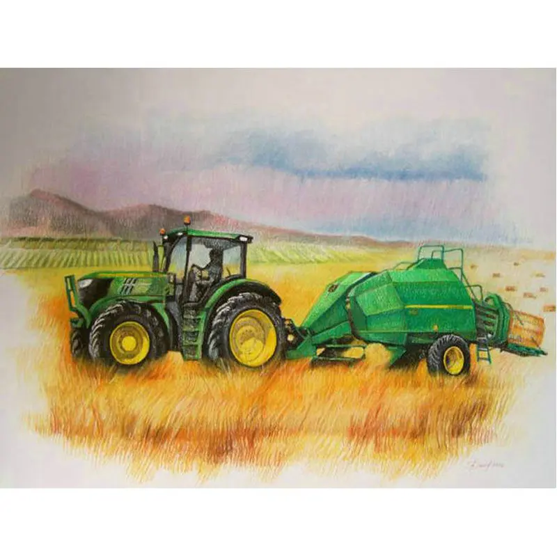 DIY 5D Diamond Slikarstvo Navzkrižno Šiv traktor vzorec polno diamond Vezenje kmetiji slika, slikarstvo Nosorogovo Needlework Kit