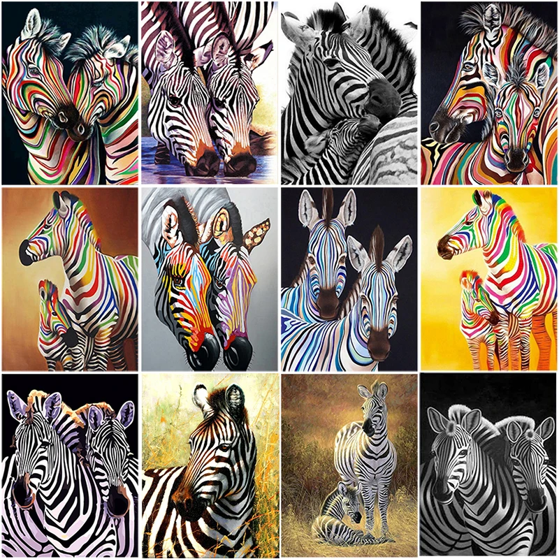 DIY 5D Diamond Slikarstvo Zebra Živali Celoten Krog Mozaik Vezenje Navzkrižno Šiv Dekor za Dom Diamantno Art Poslikave Nosorogovo