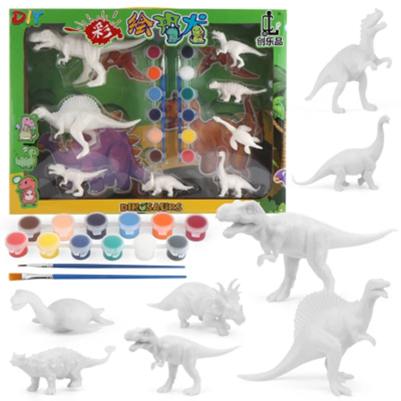 DIY Barvanje Barvanje Živali Dinozaver Model Akvarel Risanja Grafitov Otroci Igrače za Otroke