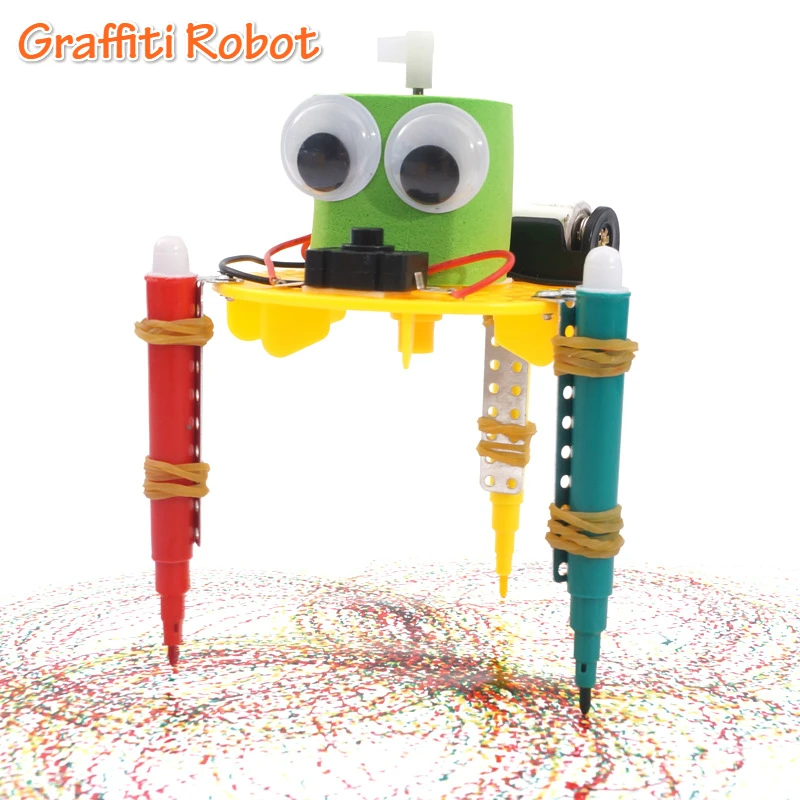 DIY Električni Grafiti Robot Otroci Znanstveno Odkritje Igrače Za Otroke Fizika Preizkus Projekt Izobraževalne Igrače Za Otroke Darilo