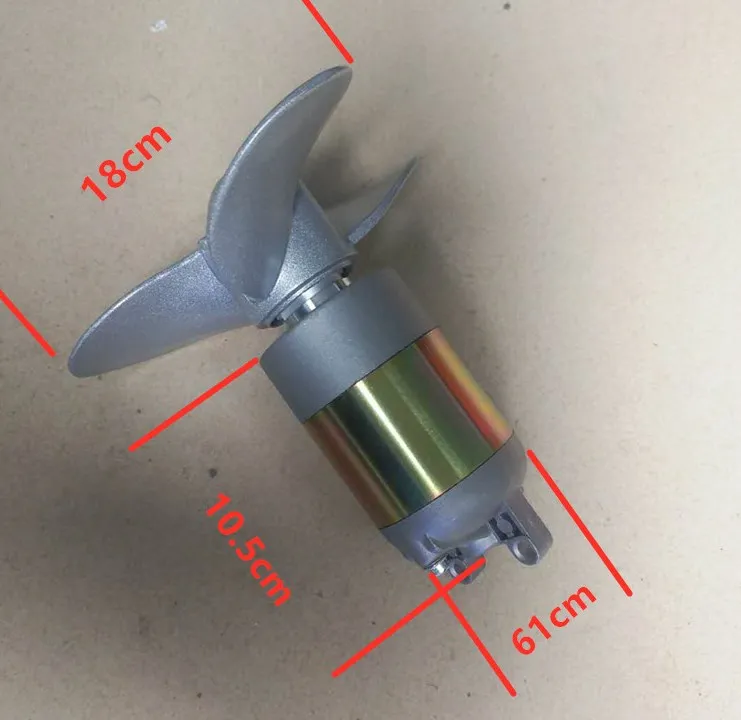 DIY električni izvenkrmni motor, propeler, ki visi propeler gume čoln na 12V podvodni motor, propeler
