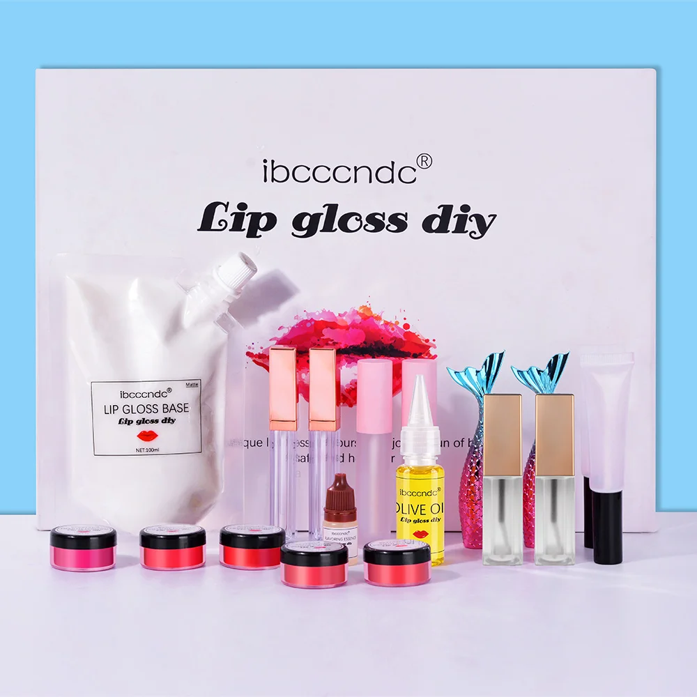 DIY Lip Gloss Set Komplet za Izdelavo Doma Ročno Tekoče Šminka Nastavite 100 g Lip Gloss Znanja Krema Pigment v Prahu Bistvo Oljčno Olje Znanja