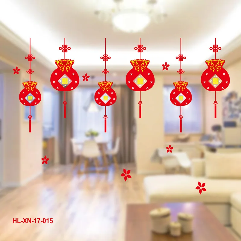 DIY Novo Leto Okno Dekorativne Folije Božič ERlectrostatic Nalepke, Božični Okraski Za Dom Kitajsko Novo Leto