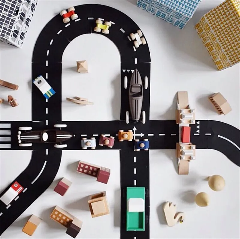 DIY PVC Uganke Skladbe Predvajanje določenih Avto Track Puzzle Igrače Otrok Preplete Pot Cestnega Prometa Zabavno Izobraževalne Igrače za Otroke, Fantje Darila