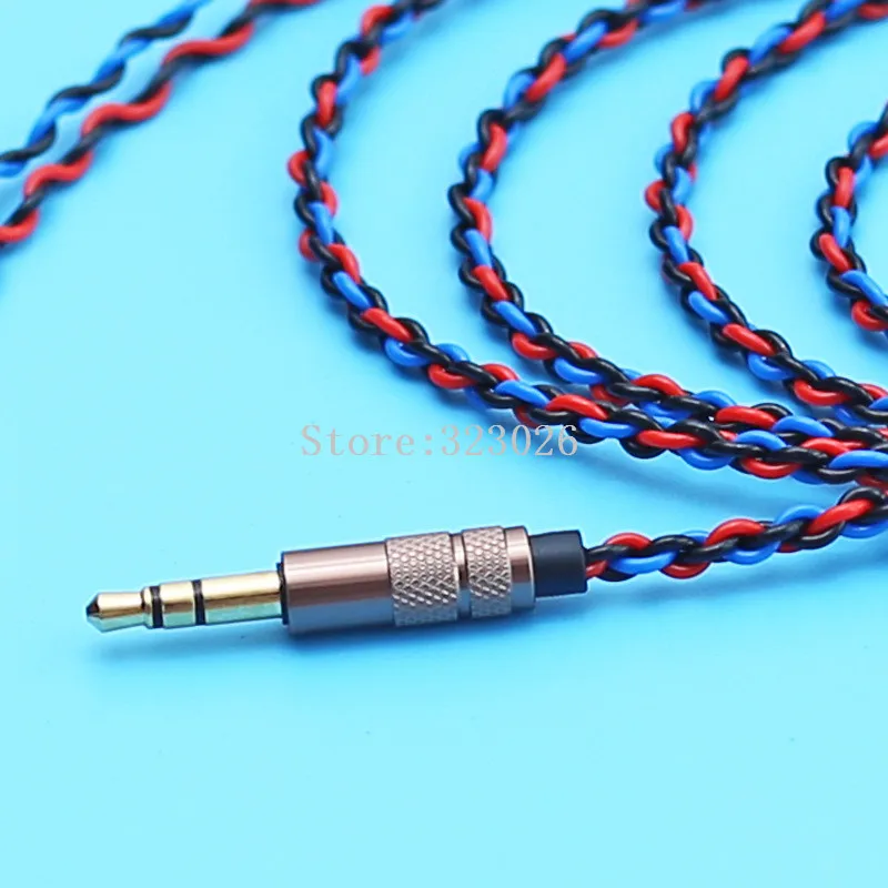 Diy slušalke žične Tri-barvni štiri-sklop pleteni oxygen-free copper žice