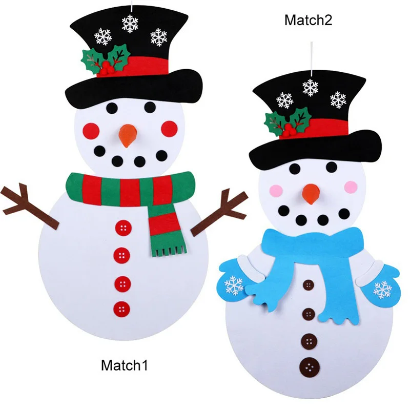 DIY Snežaka Čutiti Božično Nastavite Otroci DIY Božič Steni Visi Dekor Umetnostne Obrti Vrata Zid Viseči Okraski Darila Otroci Navidad Noel