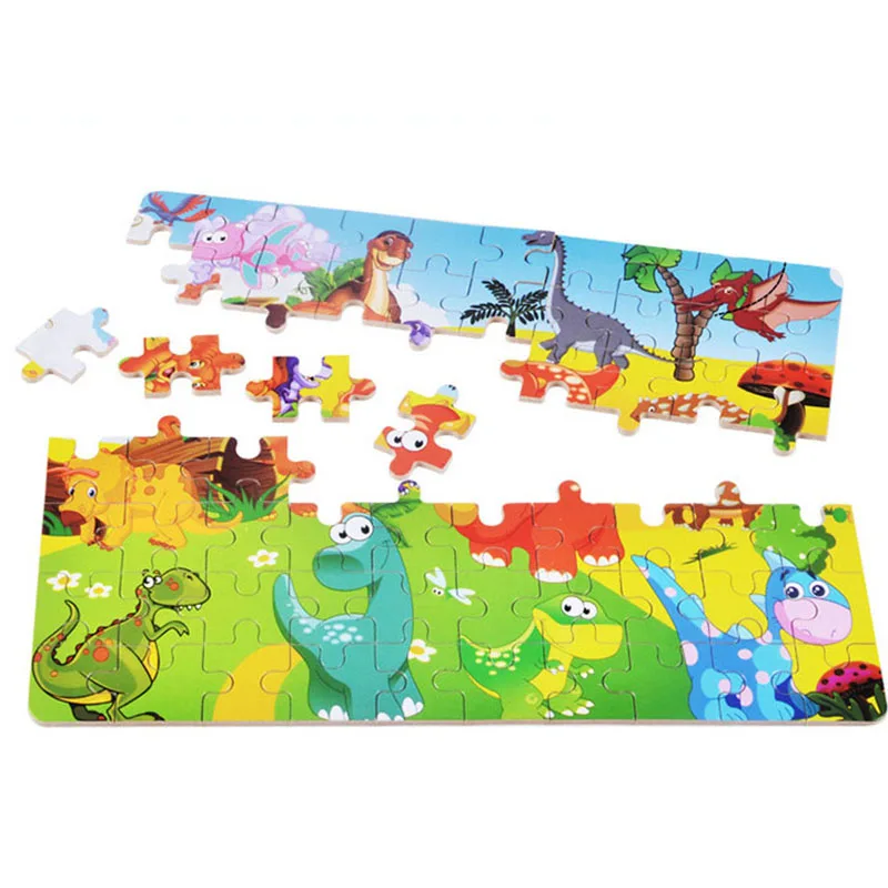 DIY Ustvarjalne 60 Kosov Lesene Puzzle Risanka Animal Jigsaw Železa Polje Zgodnjega Učenja Izobraževalne Igrače, Darila Za Otroke, Otroci Baby