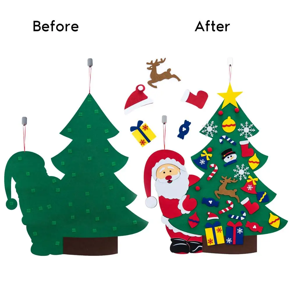 DIY Čutiti Božično Drevo Umetno Drevo, Zid Viseči Okraski Božični Okraski, za Novo Leto, Darila Otroci Igrače Dom рождество