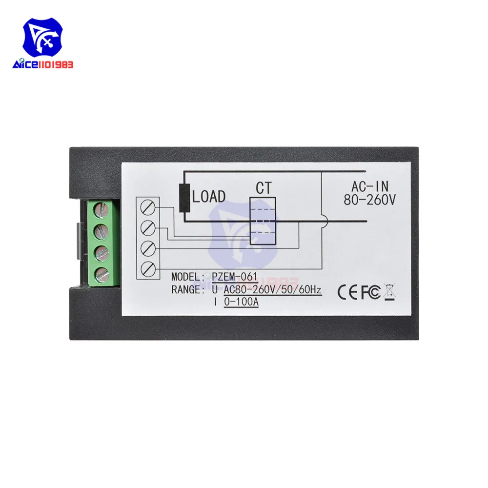 Diymore Digitalni Multimetrov 100A AC 80-260V Moč Energije Analogni Voltmeter Ampermeter W, Va Volt Meter LCD Monitor s CT