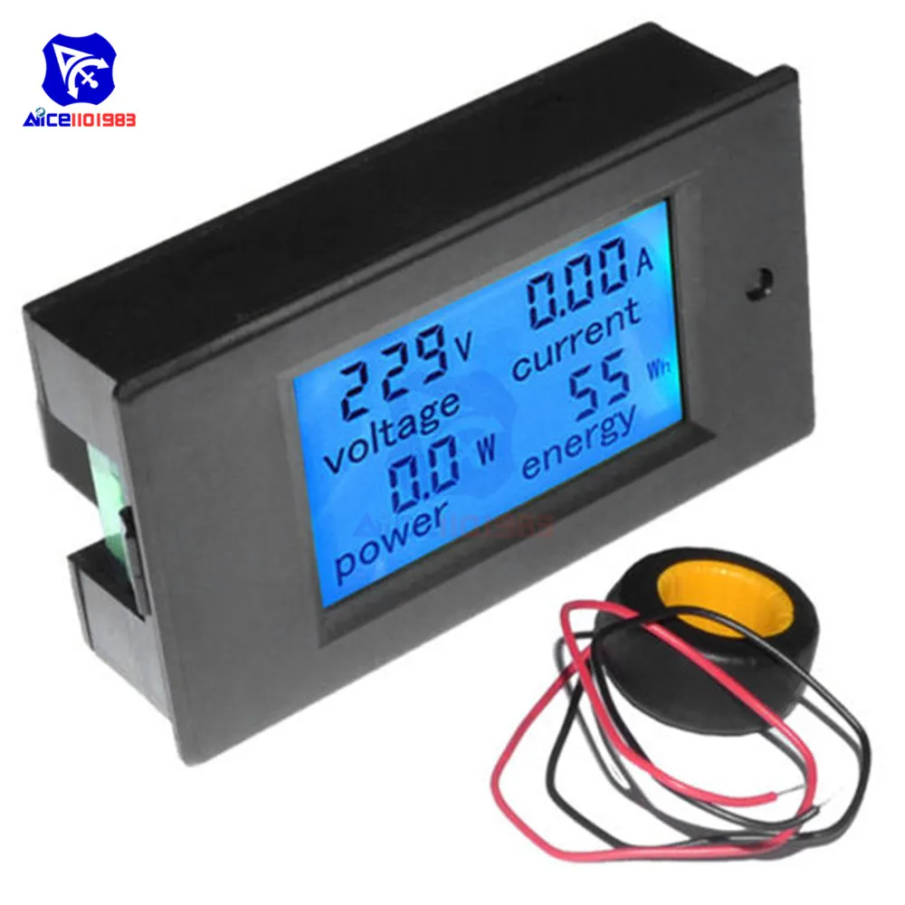 Diymore Digitalni Multimetrov 100A AC 80-260V Moč Energije Analogni Voltmeter Ampermeter W, Va Volt Meter LCD Monitor s CT