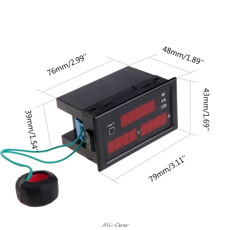 DL69-2048 Večnamensko AC Voltmeter Ampermeter Napetost Tekoči Meter AC 80-300V