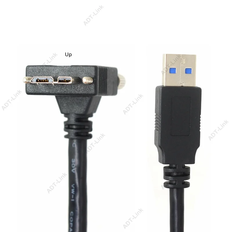 Do Kota USB 3.0 Micro-B Moški USB 3.0 A Moški Kabel komolec z Dvojno Vijak Zaklepanja Kabel Podprte Kamere kabli