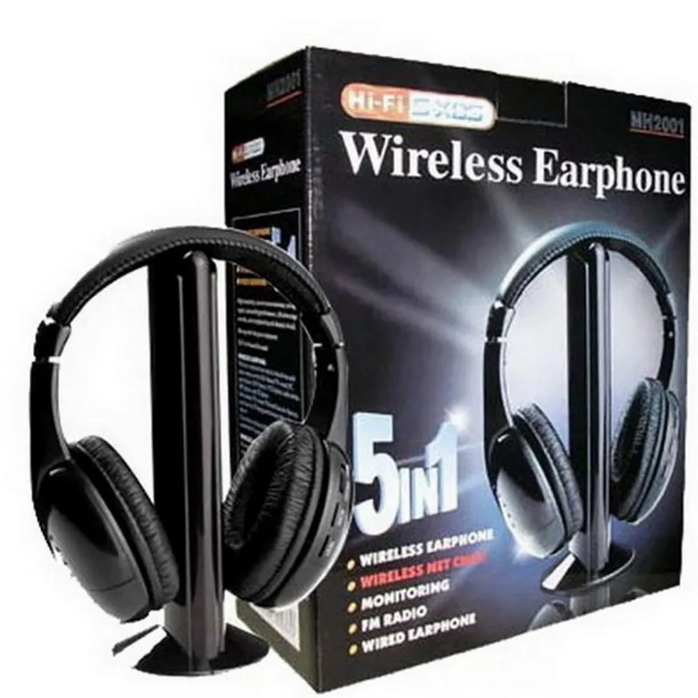 Dobro Brezžične Slušalke za Prenosni RAČUNALNIK lahko uporabljate Mikrofon s PC TV oddajnik, FM Radio, MP3, 5in1 HiFi Stereo Bas Slušalke